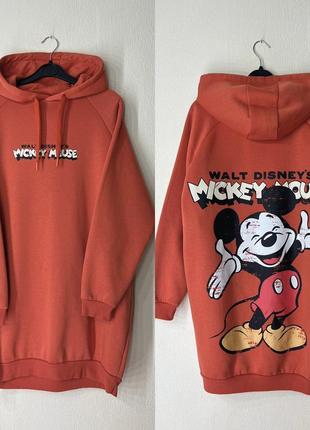 Оранжевое платье худи disney