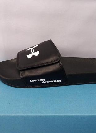 Шлепацы мужские кожаные черные under Microg armour м5054