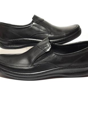 Туфли мужские кожаные на резинке сomfort черные5 фото