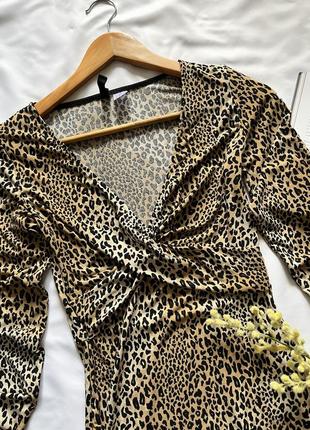 ❣️мини платье в леопардовый принт h&amp;m2 фото