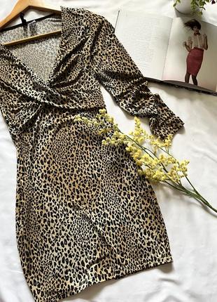 ❣️мини платье в леопардовый принт h&amp;m3 фото