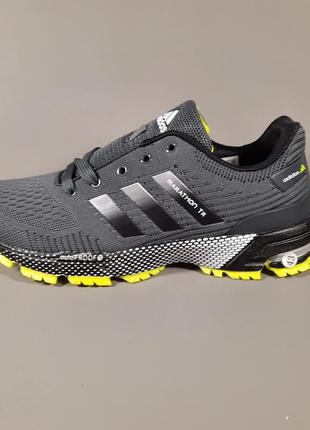 Кросівки чоловічі adidas marathon сірі кросівки для спортзалу чоловічі кросівки з дихаючим верхом