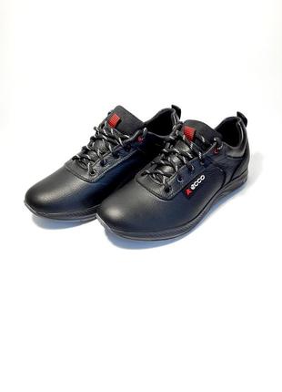 Туфли спортивные мужские кожаные ecco.черные.3 фото