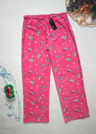 Классные флисовые тёплые домашние пижамные штаны в мультяшный принт jane norman