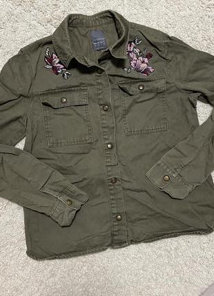 Джинсова сорочка хакі primark