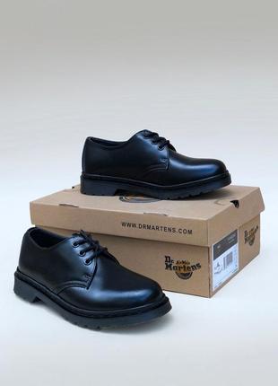 Туфли в стиле dr martens 1461 mono black туфли кожаные качественные фирменные стильные6 фото