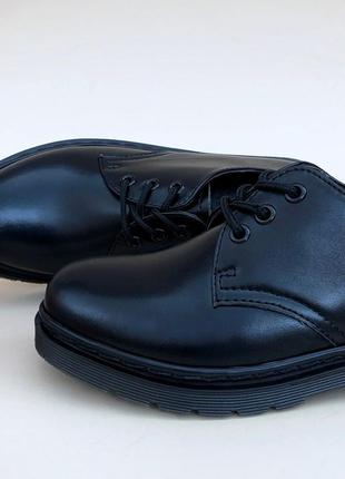 Туфли в стиле dr martens 1461 mono black туфли кожаные качественные фирменные стильные4 фото