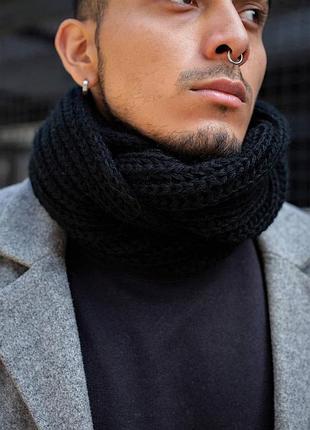 Мужской шарф хомут without scarf black