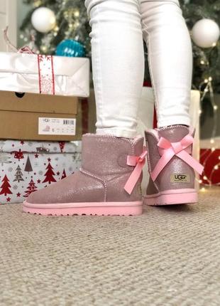 Ugg pink, жіночі зимові угі з хутром, угги женские зимние2 фото