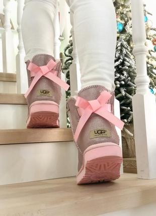 Ugg pink, жіночі зимові угі з хутром, угги женские зимние3 фото