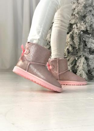 Ugg pink, жіночі зимові угі з хутром, угги женские зимние5 фото