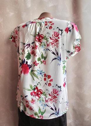 Блуза в цветочный принт натуральная ткань2 фото