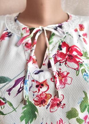 Блуза в цветочный принт натуральная ткань6 фото