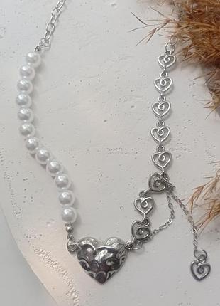 Чокер подвеска колье ожерелье бижутерия сердце