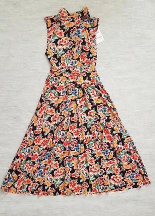 Красивое летнее платье миди zara в цветочный принт.3 фото