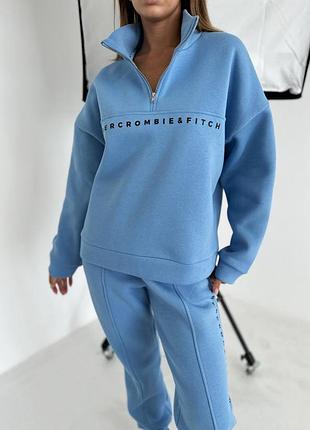 Трендовий спортивний костюм з надписами худі кофта на блискавці вільного прямого крою...