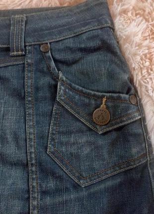 Джинсовая мини юбка, стильный темный джинс7 фото