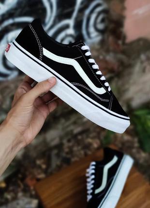 Топ! замшевые, черные кеды vans old skool