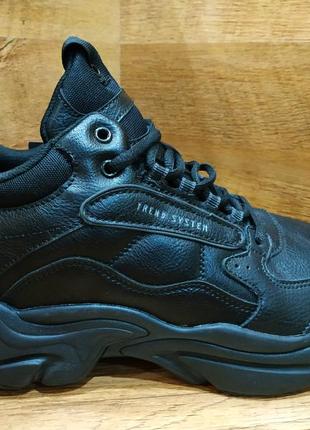 Зимові черевики кросівки шкіряні чоловічі baas на хутрі! р. 44