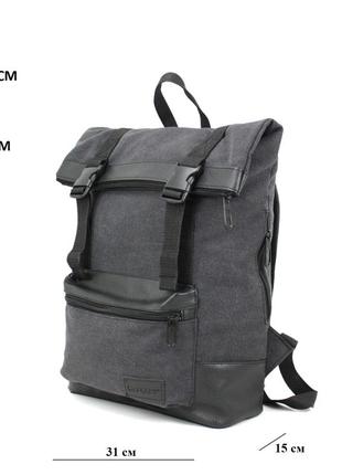 Рюкзак городской rolltop с отделом для ноутбука 17" wallaby 1192 серый