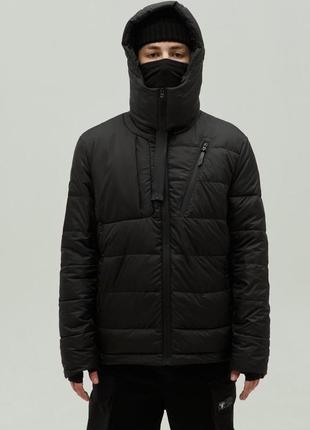 Куртка мужская демисезонная осенняя весенняя с капюшоном shell до -5*с черная | пуховик мужской весна осень4 фото