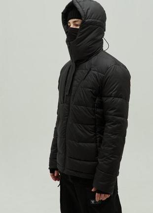 Куртка мужская демисезонная осенняя весенняя с капюшоном shell до -5*с черная | пуховик мужской весна осень7 фото