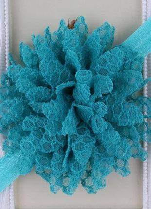 Дитяча біла пов'язка з квіткою - коло 40-50см, розмір квітки 10см