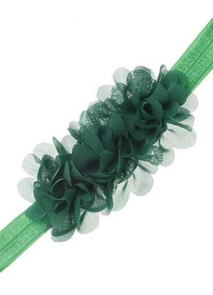 Детская зеленая повязка на голову