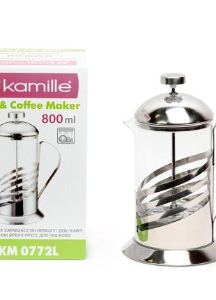 Заварник френчпресс  kamille 800мл для чая и кофе km-0772l