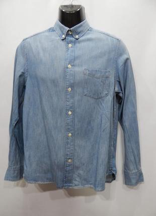 Мужская джинсовая рубашка с длинным рукавом  р.48 107дрбу (только в указанном размере, только 1 шт)1 фото
