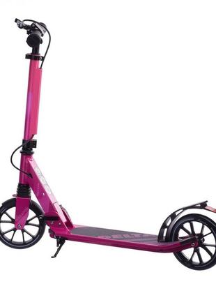 Двухколесный городской складной самокат delta marathon180 mm, с фонариком и ручным тормозом