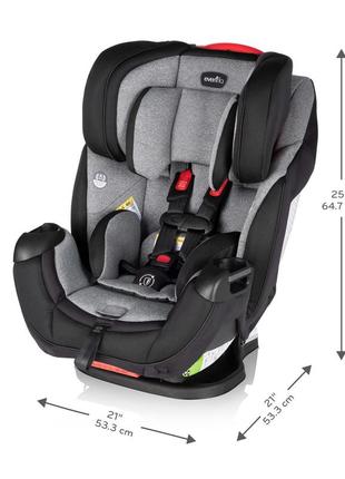 Детское автокресло evenflo symphony dlx ashland gray (от 2,2 до 49,8 кг)