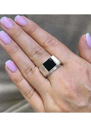 Чоловіча каблучка - печатка зі срібла та золота