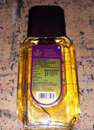 Bajaj almond drops hair oil 100 ml all hair туре масло для волосся від випадання волосся3 фото