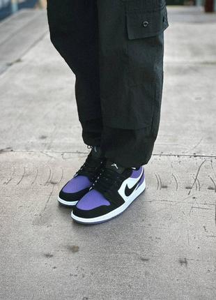 Кроссовки nike air jordan 1 low violet black6 фото