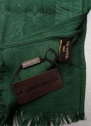 Louis vuitton шарф женский шерстяной зеленый4 фото