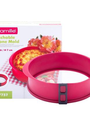Форма силіконова kamille кругла 26*7см зі скляним дном km-7757