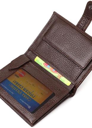 Практичное портмоне для мужчин из натуральной зернистой кожи bond 22056 коричневый4 фото
