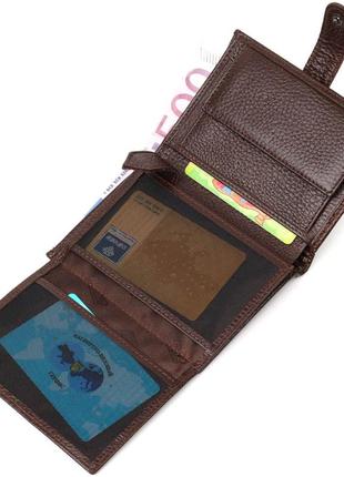 Практичное портмоне для мужчин из натуральной зернистой кожи bond 22056 коричневый5 фото