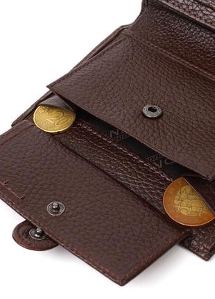 Практичное портмоне для мужчин из натуральной зернистой кожи bond 22056 коричневый7 фото