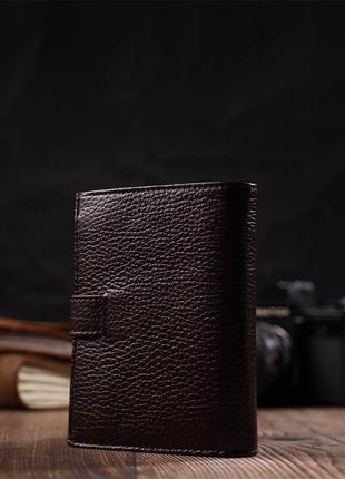 Практичное портмоне для мужчин из натуральной зернистой кожи bond 22056 коричневый9 фото