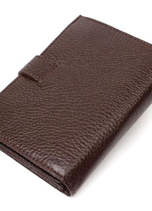 Практичное портмоне для мужчин из натуральной зернистой кожи bond 22056 коричневый2 фото