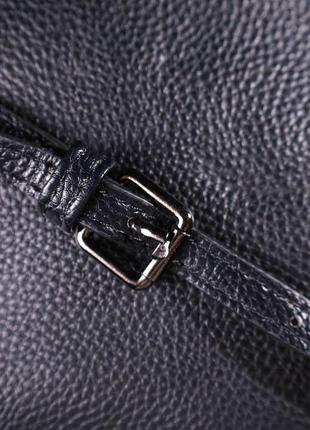 Удобная женская сумка через плечо из натуральной кожи 22133 vintage черная9 фото