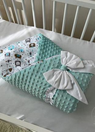 Демисезонный конверт-одеяло baby comfort с плюшем мишки