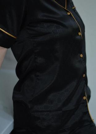 Пижама женская на пуговицах свободного кроя штаны + рубашка на короткий  рукав2 фото