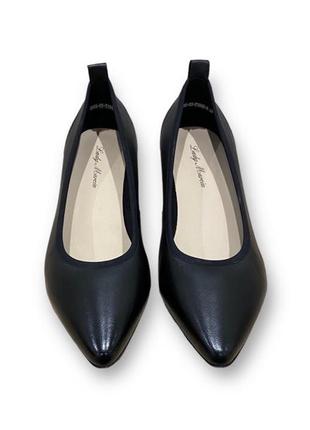 Женские черные туфли лодочки удобные на каждый день для офиса кожаные s985-05-y164a-9 lady marcia 28456 фото