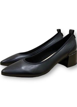 Женские черные туфли лодочки удобные на каждый день для офиса кожаные s985-05-y164a-9 lady marcia 28454 фото