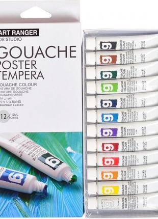 Набір фарб гуашевих "art ranger" 12 кольорів "gouache" eg1212-3 12 мл1 фото