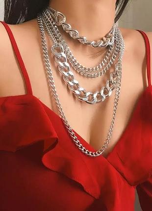 Многослойная цепочка/ чокер металл / цепочка металл / ланцюжок металл