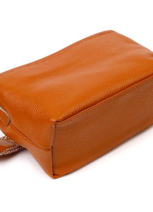 Красивая небольшая сумка на плечо из натуральной кожи 22139 vintage рыжая3 фото